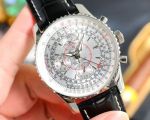 Breitling 43*14.1MM Etc.7751 Movement Steel Italian Cowhide Leather Watch Strap White Watch